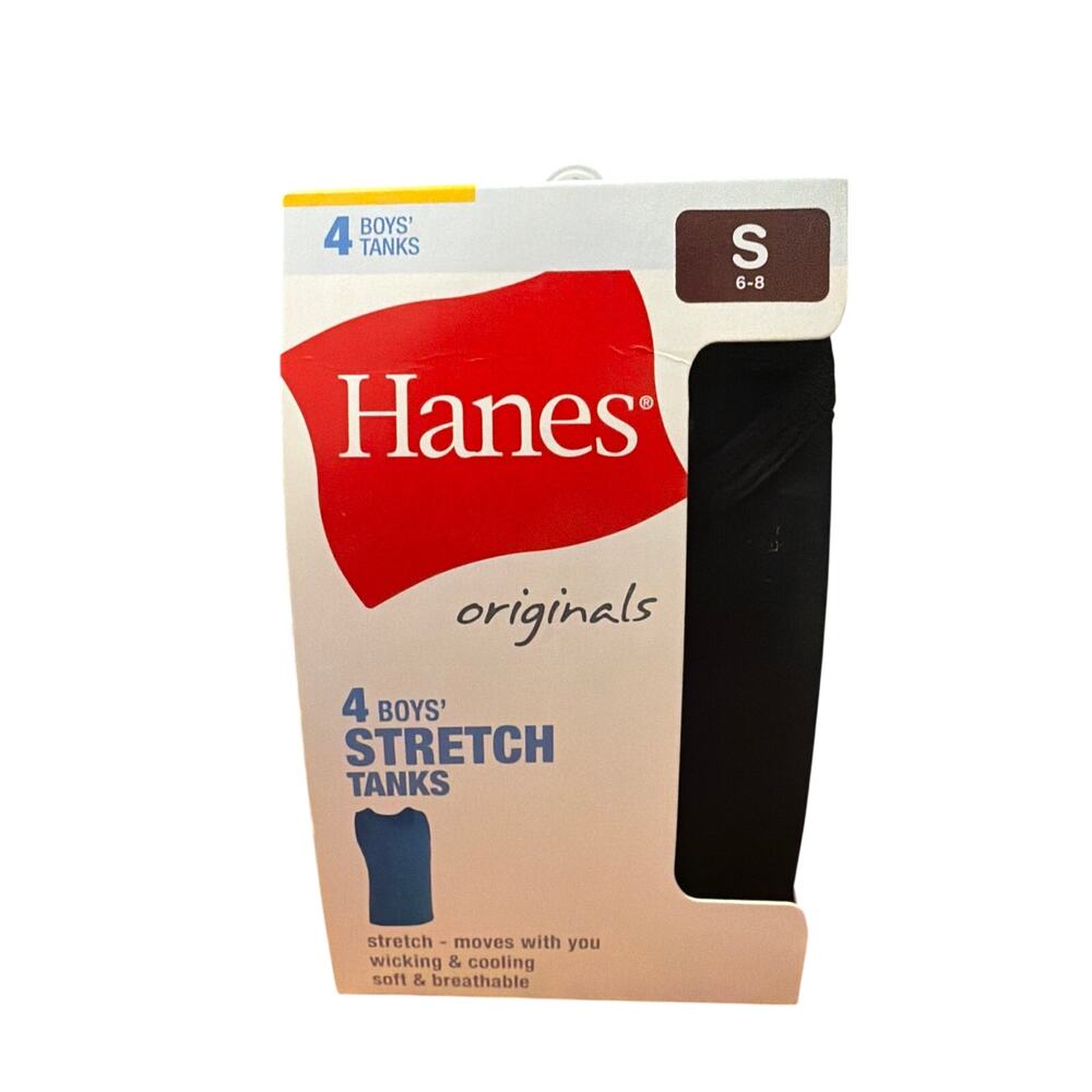 Hanes Originals Boys' Undershirts Tanks, 4-Pack, Size Small SM S 6-8 NEW